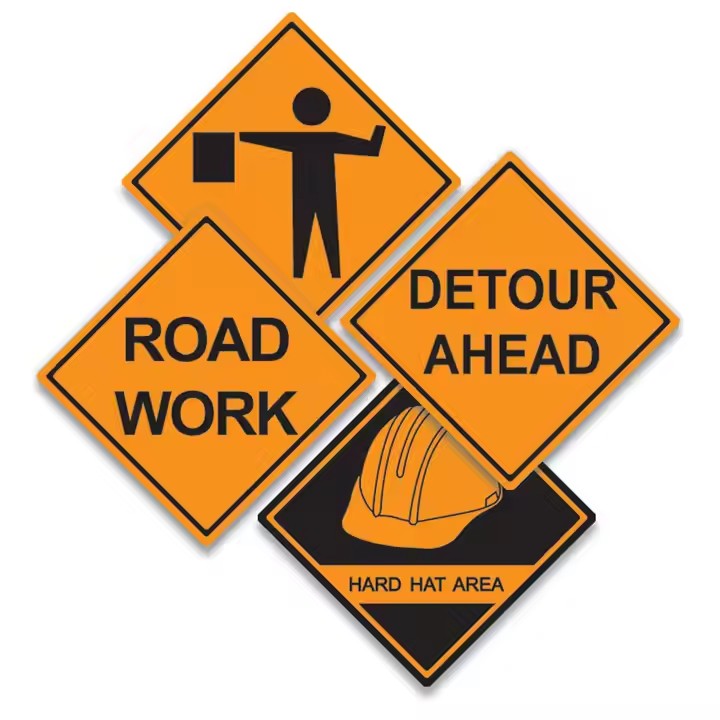 High Visibility Reflective Road Work Sign