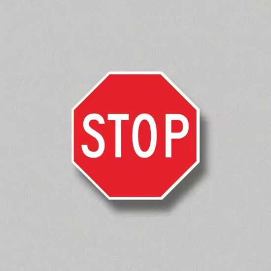 Durable waterproof aluminum STOP sign with reflective coating for road safety