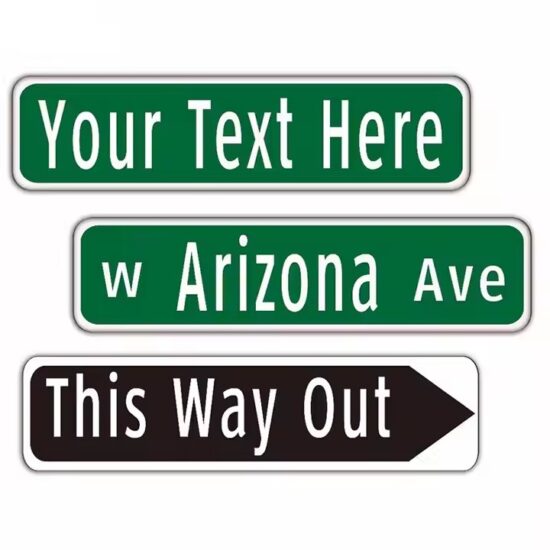 Custom designed reflective road sign for outdoor traffic safety