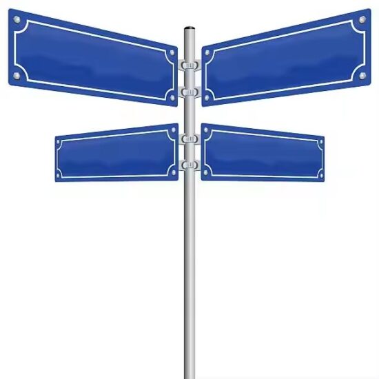 Custom designed reflective road sign for outdoor traffic safety