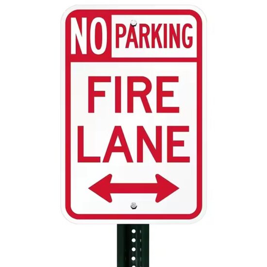 Custom Aluminum No Parking Sign Installed at Driveway
