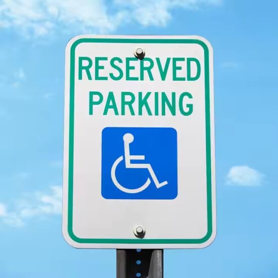 Outdoor Reflective Handicap Parking Warning Sign