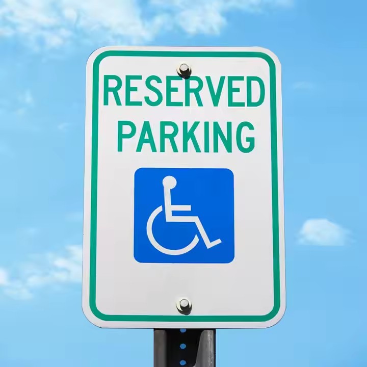 Outdoor Reflective Handicap Parking Warning Sign