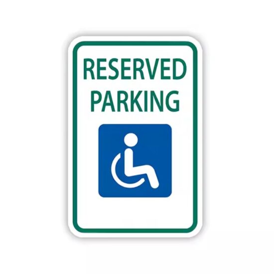Outdoor Reflective Handicap Parking Warning Sign