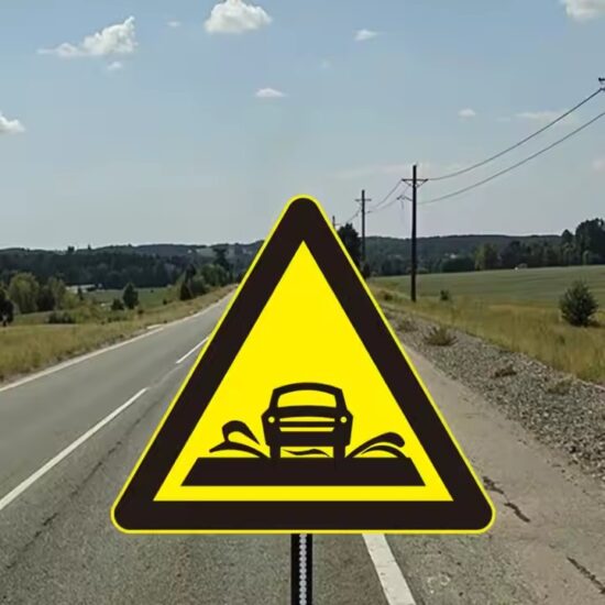Reflective Triangular Safety Warning Sign for Road and Workplace Hazards