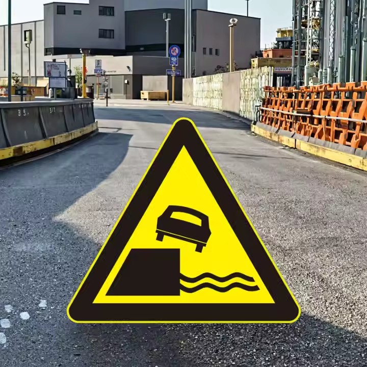 Reflective Triangular Safety Warning Sign for Road and Workplace Hazards