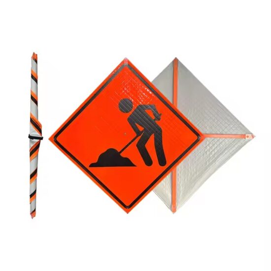 Triangular Warning Road Construction Sign with Reflective Surface
